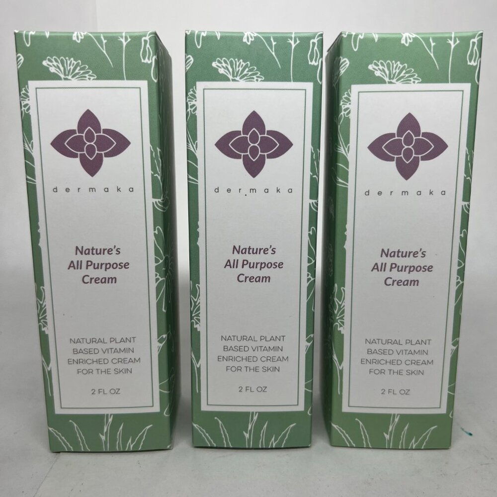 Dermaka All Natural Cream Lot of 3 - 2 fl oz Factory Sealed *Limited Amount*